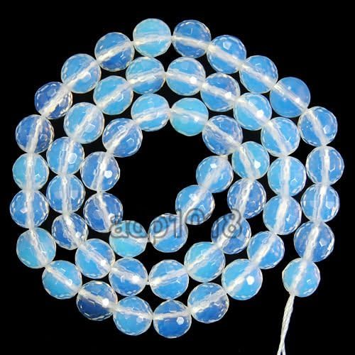 AD Beads - Cuentas de piedras preciosas naturales facetadas redondas espaciadoras sueltas de 0.157in a 0.394in (0.315in, facetado opalito)