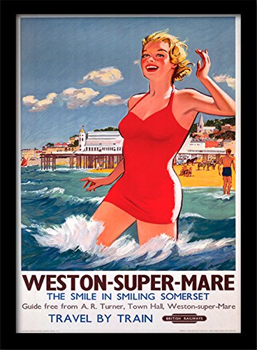 National Railway Museum Weston-Super-Mare (2) Framed 30 x 40cm Print, MDF, Multi-Colour, 42 x 32 x 2.4 cm