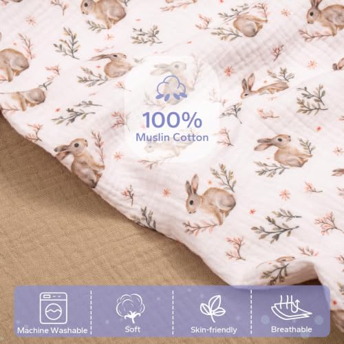 Image of FUNUPUP Muslin Baby Lounger Cover Only, Green, Leaves | 100% Muslin Cotton Soft Breathable Easy On /Off Envelope Closure Machine Washable Easy-Clean Protector Neutral Colors