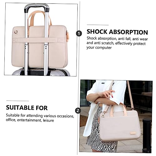 Bolso para Laptop Mujer Ligero y Acolchado Beige miniatura 4