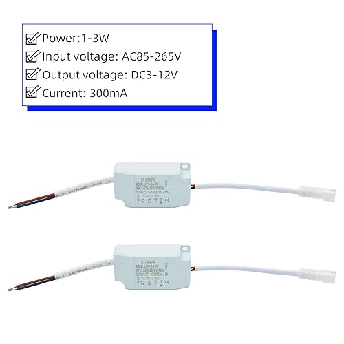 Miniatura 3 de Qimoo Controlador LED de 12-18W, corriente constante 300mA CA 85-265V Salida 36-63V SM conector macho fuente de alimentación externa transformador