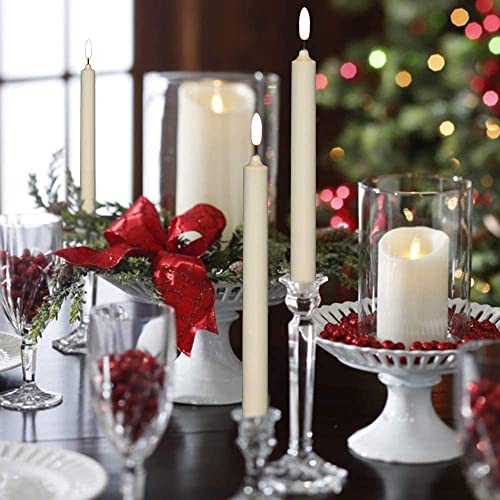 Image of Wondise Flameless Window Candles with Timer & Remote, 10 inch Battery Operated 3D Wick LED Flickering Window Candles for Christmas Decoration, Removable Gold Holder and Suction Cups Included(6 Pack)