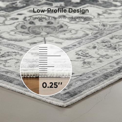 Tapete decorativo Marsail 8x10 gris claro lavable a máquina miniatura 6