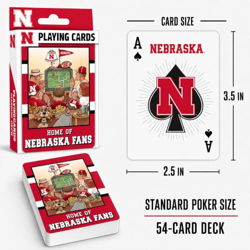 Image of Masterpieces NCAA Nebraska Cornhuskers Playing Cards - Officially Licensed 54 Card Deck - Adult