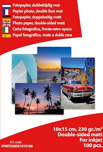 Papier Photo Jet d'Encre Albyco 10x15 cm mat 230 gr/m², Recto Verso, Conditionné par 100 Feuilles