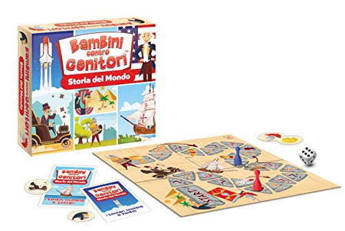 Giochi di Società per Bambini Gioco Educativo Quiz Gioco da Tavola per Famiglie Bambini contro Genitori Storia del Mondo 6 Anni