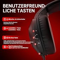 AOC Gaming Headset kabellos für PC, PS5, PS4, Switch, 2,4 GHz Wireless Headset mit Bluetooth 5.4 & Kabel, 7.1 Surround Sound, Noise Cancelling Mikrofon, 239 g leicht, 45 Std. Akku – Ansicht 8