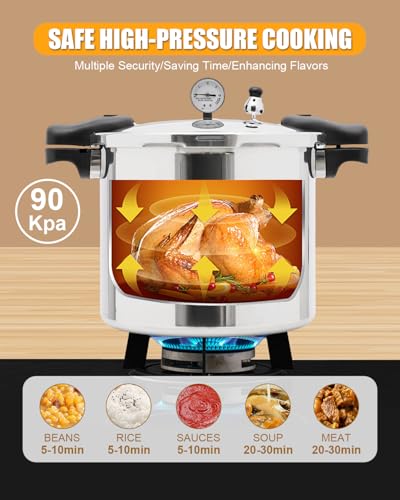 Image of 23 Quart Pressure Cooker & Canner | Thickened Aluminum Alloy, Commercial, Pressure Gauge, Explosion-proof