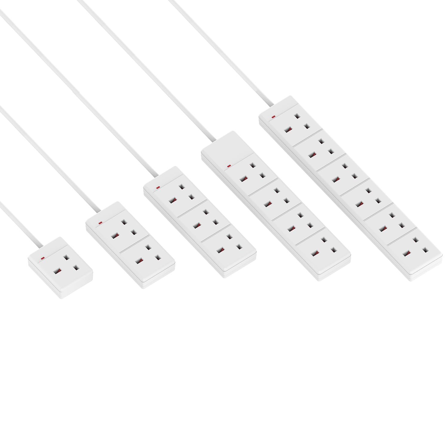 Extension Lead Power Plug Cable Cord Extender Multi Single Socket Strip Adapter 13A UK 3 Pin 4 Gang Way 5M White — view 8