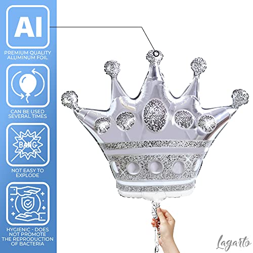 Crown Balloons For Wedding And Birthday - 3Pcs Silver Foil Balloons For All Occasions Crown Princess Decorations Balloons - Crown Centerpieces For Wedding Decoration Baby Shower Balloon Crown Foil #TOP2