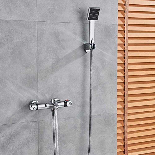 Mélangeur de douche à température constante et son support mural chromé - 2