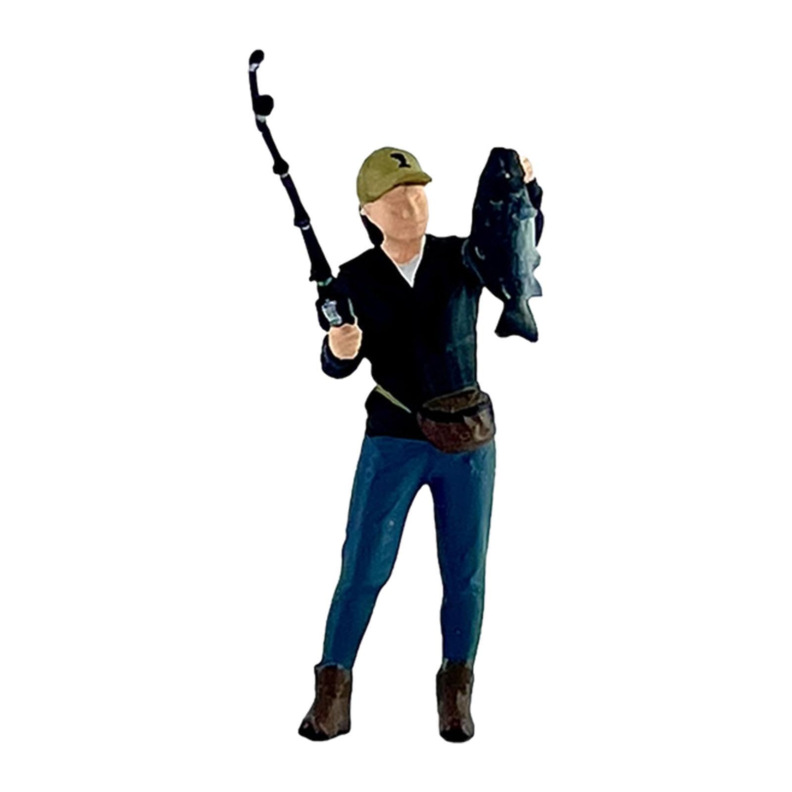 Amazon | Generic 1/64スケールフィッシングフィギュア釣り人モデル