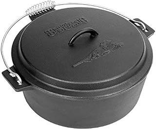 Bayou Classic 7410 Cast Iron Chicken Fryer with Dutch Oven Lid, 10 Quart
