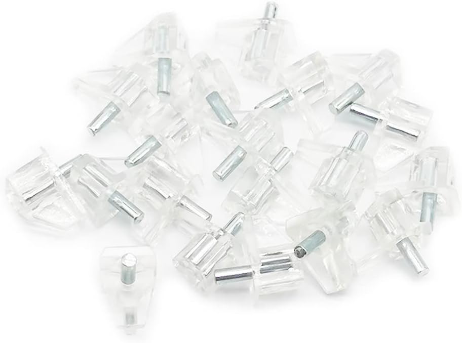 3 mm Shelf Support Peg Clear Plastic Cabinet Shelf Support Pins Shelf Holder Replacement Peg for Kitchen Furniture Book Shelves (3mm)