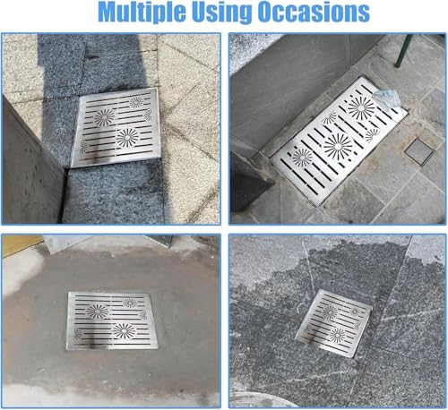 Grille métallique carrée de drainage extérieur robuste et durable