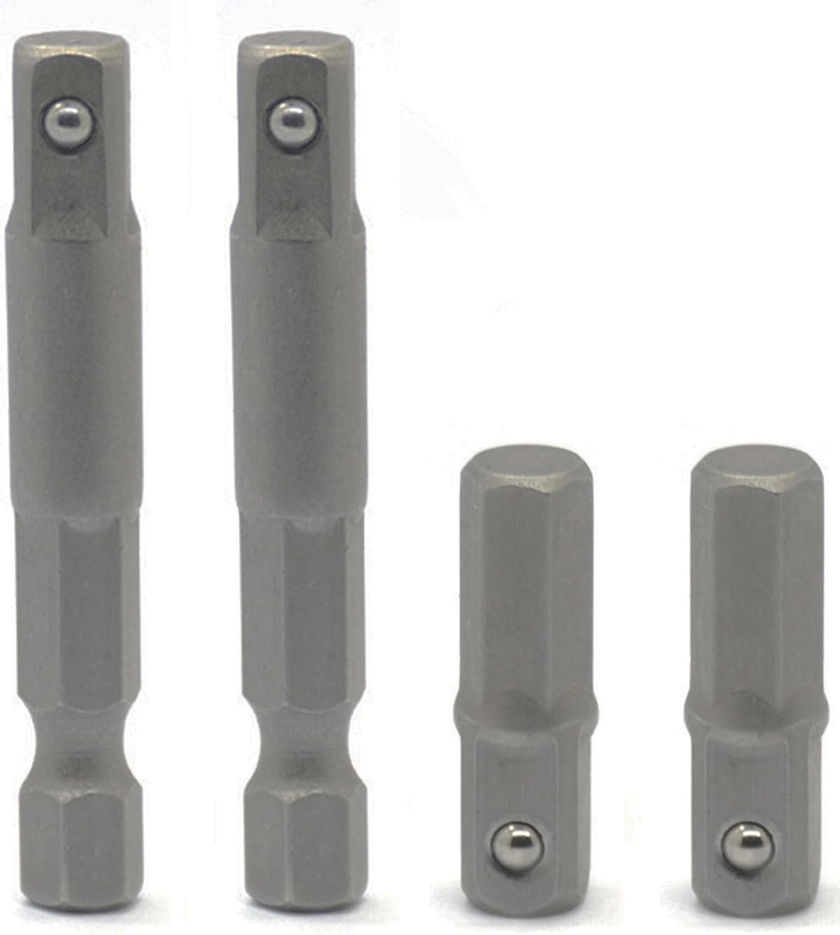 1/4 hex to 1/4 socket adapter,Hex to Square 1/4" Socket Bit Adapter,Power Tool Replacement Part Adapter Suitable for Drill Driver Socket Driver Electric and Pneumatic Drill (4 Pieces)