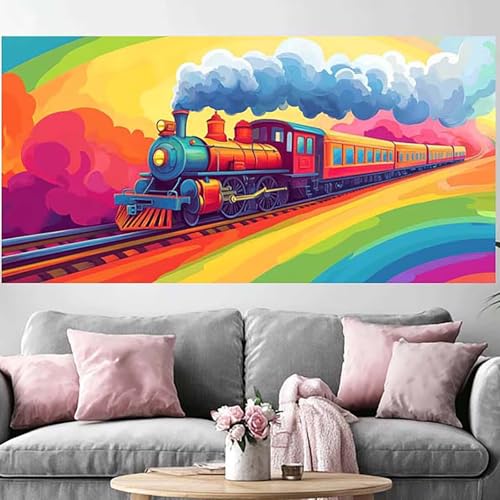 Peinture diamant 5D arc-en-ciel pour décorer votre salon avec un kit créatif
