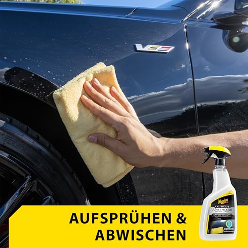 Meguiar's Ultimate Wash & Wax Anywhere - Trockenwäsche & Wachsspray - Autoreinigung - Autowaschen ohne Wasser - Glatte Schutzschicht - Kratzfreie Formel für mehr Glanz, 768ml, G3626EU