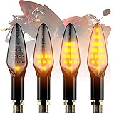 CCAUTOVIE Intermitentes Led Moto Universales Intermitentes Moto Homologados Luz Senal de Giro Indicator Faros Ambar (E-Mark E4)