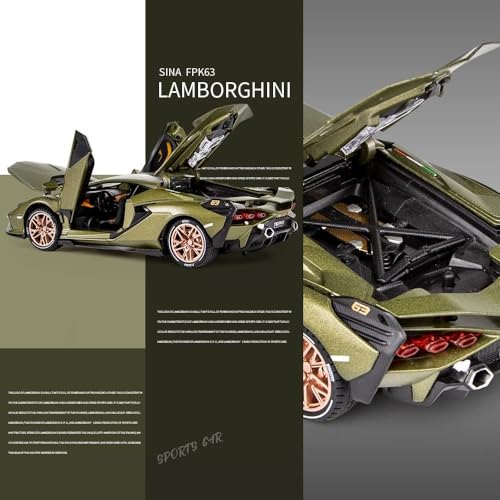 Image of SPITEN LAMBOR SIAN FKP 37 Sport 1:24 Big Size Diecast Scale Model Alloy Metal Pull Back Toy car for Kids with Openable Doors & Light, Music Toy Vehicle for Kids - Colors as Per Stock