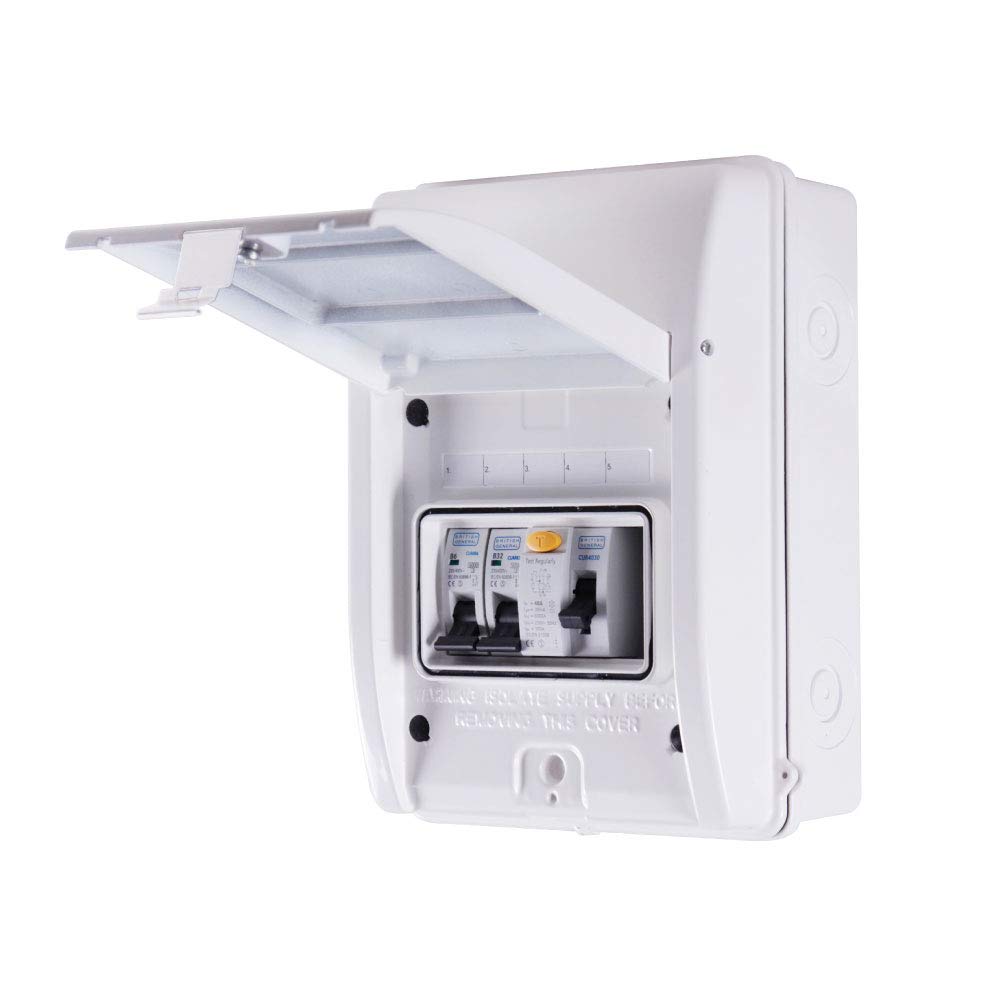 BG Electrical CFGAR1-01 Circuit Protection Garage Kit, IP65 Rated Metal Enclosure, 40 Amp, 233 x 167 mm