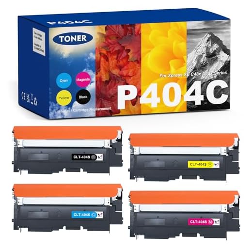 ONLYU 4-pack kompatibel Samsung CLT-404S CLT-K404S CLT-C404S CLT-M404S CLT-Y404S tonerkassett för Samsung SL-C430, SL-C430W, SL-C480, SL-C480W, SL-C480FN, SL-C480FW (1 svart/1 cyan/1 Genta/1Yellow)