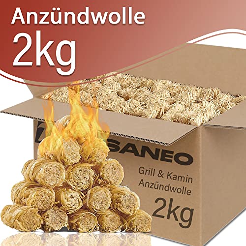 TOSANEO 2kg Öko Anzünder Holzwolle Anzündwolle Kaminanzünder Grillanzünder Ofenanzünder Holzanzünder Feueranzünder Grill… - Image 3
