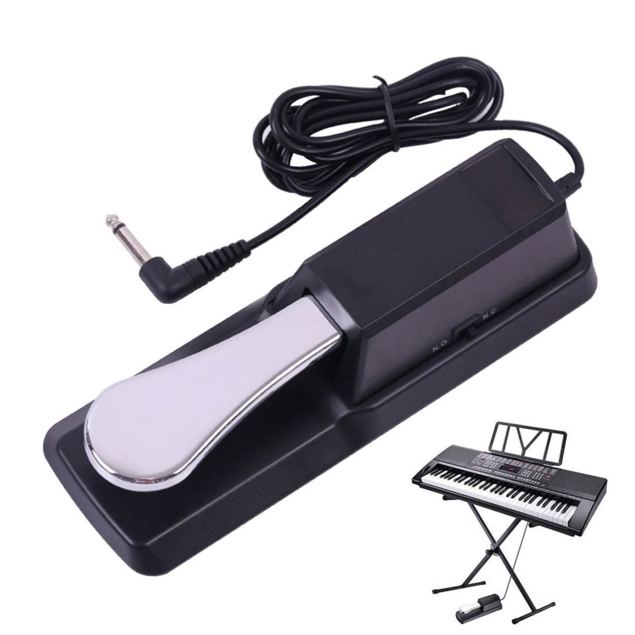 Levemolo Keyboard Sustain Pedal Piano Style Action Half-pedal Non-slip Pad Durable Alloy for Keyboards