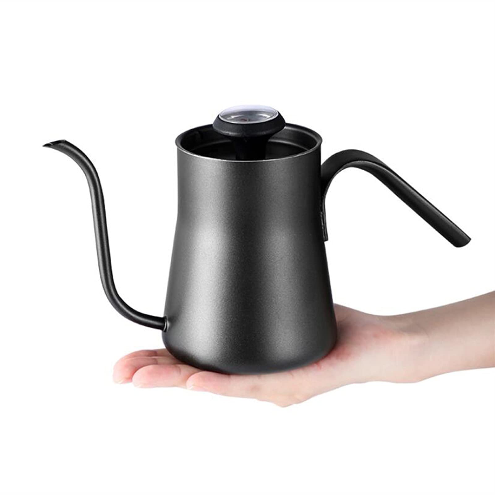 Czajnik do kawy, czajnik do kawy, nalewanie czajnika z szyjką do herbaty z termometrem do herbaty 550 ml kawy antykorozyjnej, słoik do kawy, długie usta, ekspres do kawy
