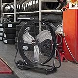 XtremepowerUS 24' Inch High Velocity Flow Floor Fan Rolling Drum Shop Fan Garage Adjustable Speed...