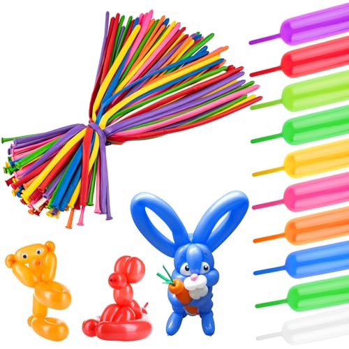 260 Balloons 100 PCS Multi - Premium Long Skinny Latex Balloons for Animal Twisting, Beginners,