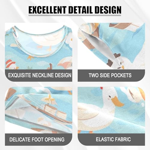 Summer Duck Kids Pjs Set Boys Girls Summer Short-Sleeve Sleepwear Pajamas 2PCS4