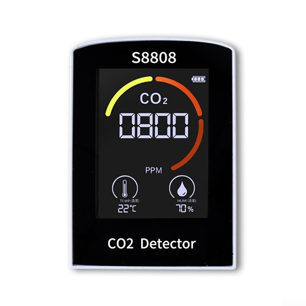 Detector de dióxido de carbono, medidor digital de CO2, medidor de dióxido de carbono, humedad, temperatura, sensor TVOC, para oficina en casa