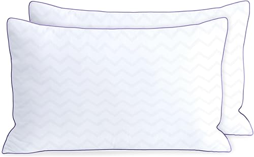 MOLCLCUY Juego de 2 almohadas de cama tamaño Queen, almohadas de la colección de hotel para dormir de lado y de espalda, almohadas rellenas de