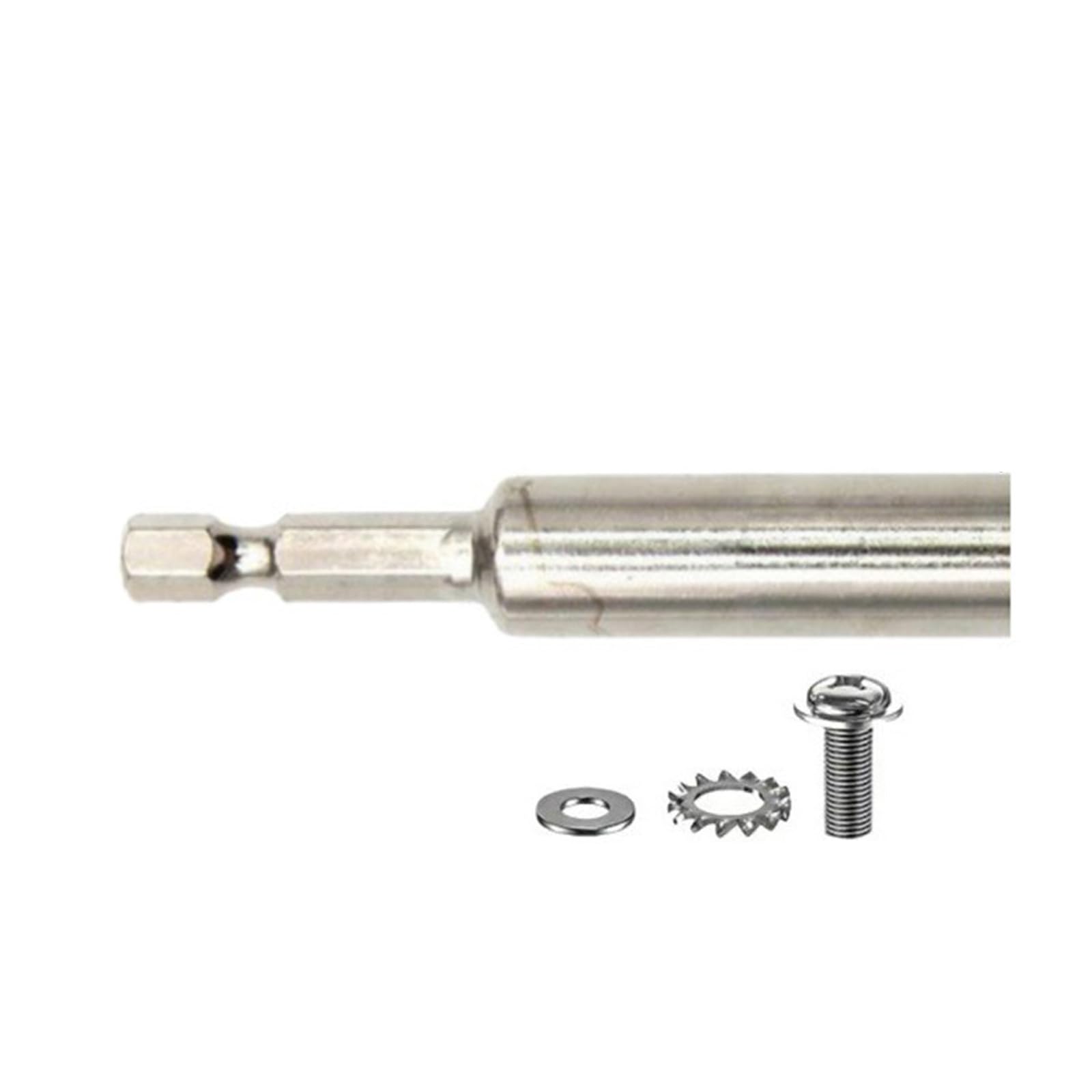 Zyouqi Carbon Steel Hexagon Shank Extension Rod With Screw And Washer For Sawing Safe Attachment On Electric Drills Hexagon Shank Adapter