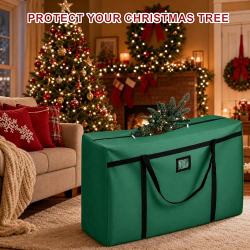 Image of Christmas Tree Storage Bag, Fits 4 /5 Ft Artificial Trees, Green
