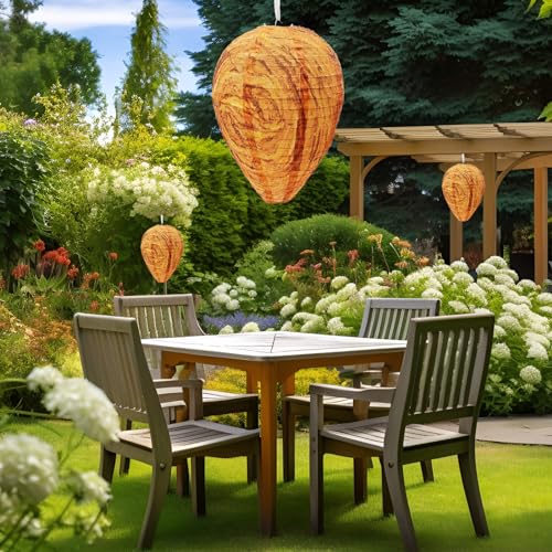 image for diimoy 4 Packs of Fake Wasp Nest, Waterproof Material Wasps Nests for 