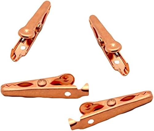 Miniatura 6 de Clips de cocodrilo de cobre sólido, 4 piezas de 2.0in con mandíbula de cocodrilo, disipador de calor y conector de alambre de prueba electrónico