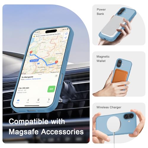 Image of YENAPOON for iPhone 16 Plus Case, Matte Magnetic Phone Cover [with 1 Screen Protector] [Support for MagSafe] [Shockproof Military Grade Protection] Translucent Frosted Back, Lavender Purple