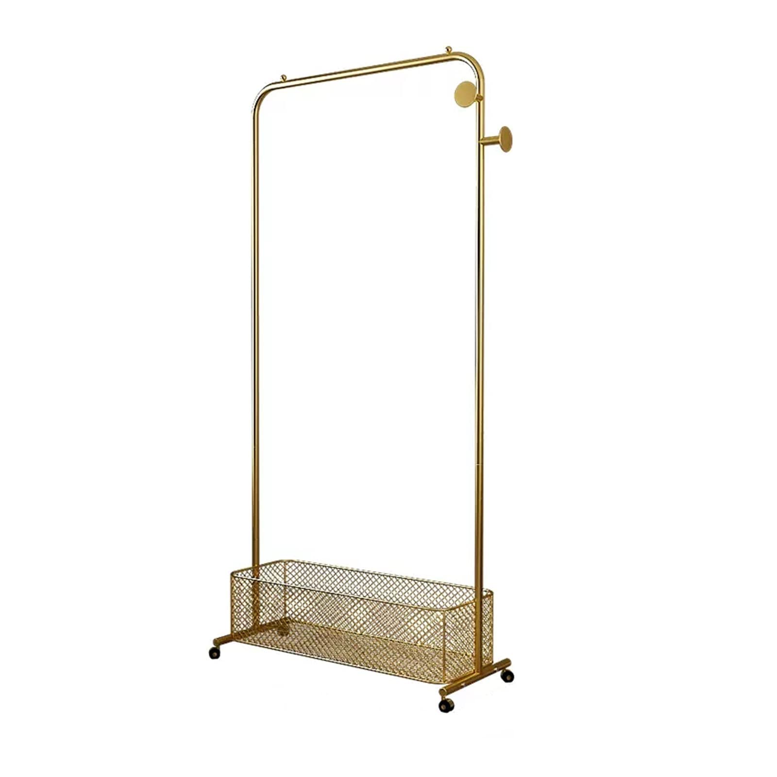 Dh2yjnbf3 Standing Floor Type Coat Rack Living Room With Storage Basket with Wheels Removable Multifunctional Hallway