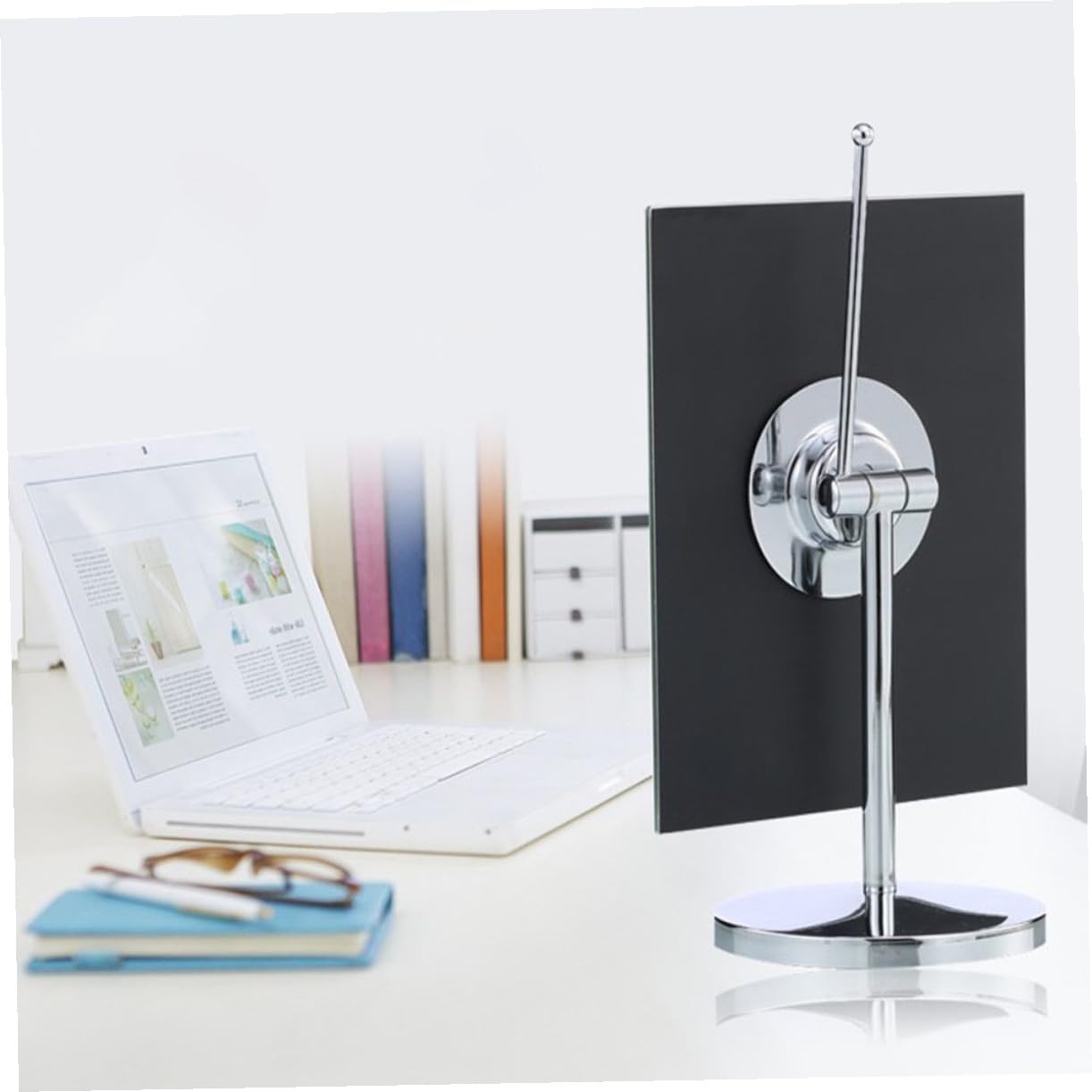 VICASKY 2 Stück Tisch Kosmetikspiegel mit Drehbarem Design für Make Up und Haarstyling Hochwertiger Bruchsicherer Spiegel für und Männer Silberfarben