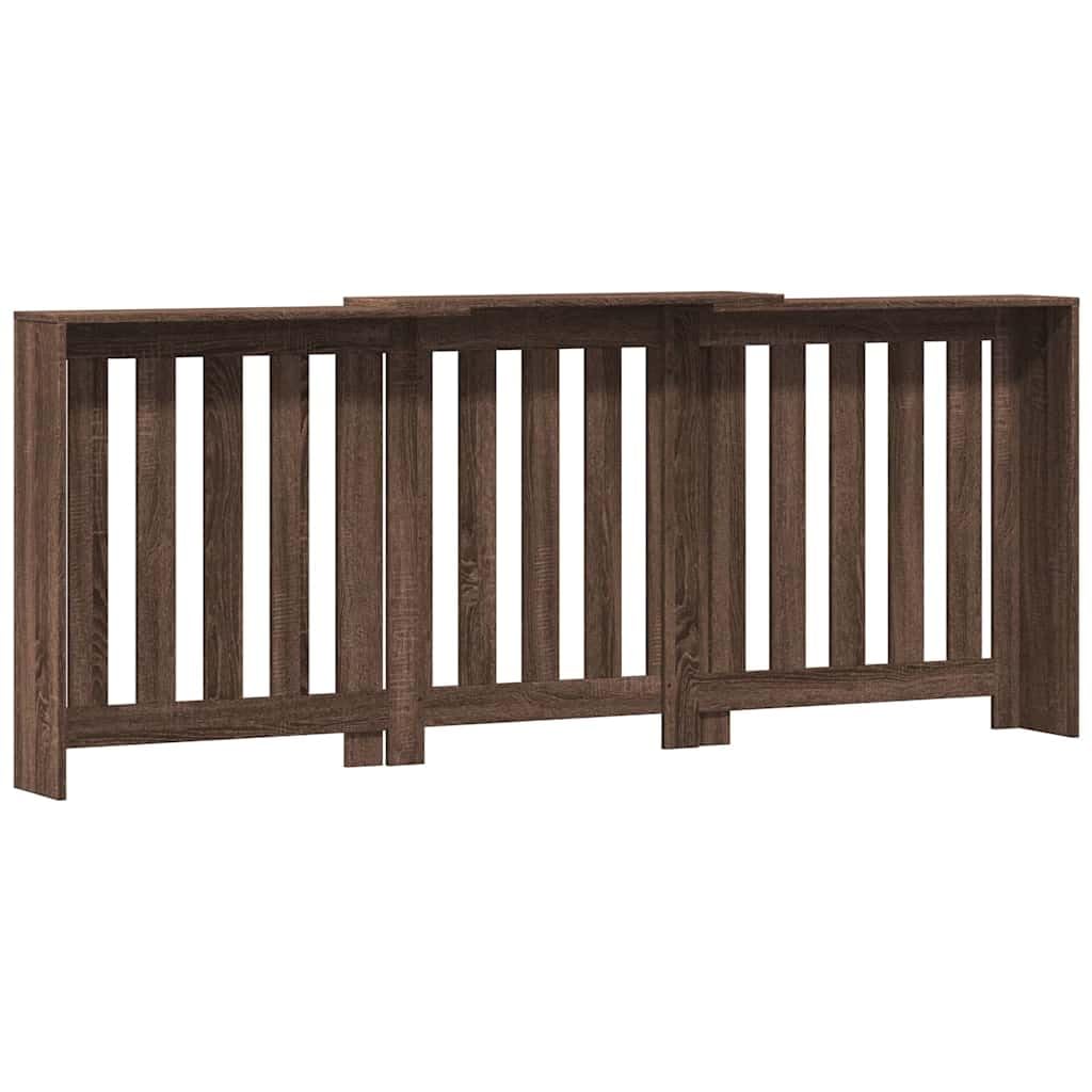 Revestimiento de radiador de aspecto de roble de madera de 205 x 21,5 x 83,5 cm con estante, diseño moderno de lamas, práctico soporte de pared, adecuado para salón, baño, dormitorio, cocina