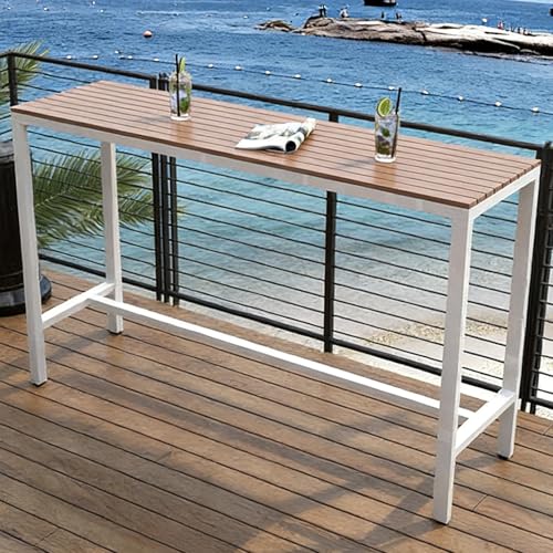 Yqyc Mesas Altas de Cocina, Barra de Cocina, Multiusos para Sala, Comedor, Sofá y Entrada(White,140x105x40cm/55x41x15in)