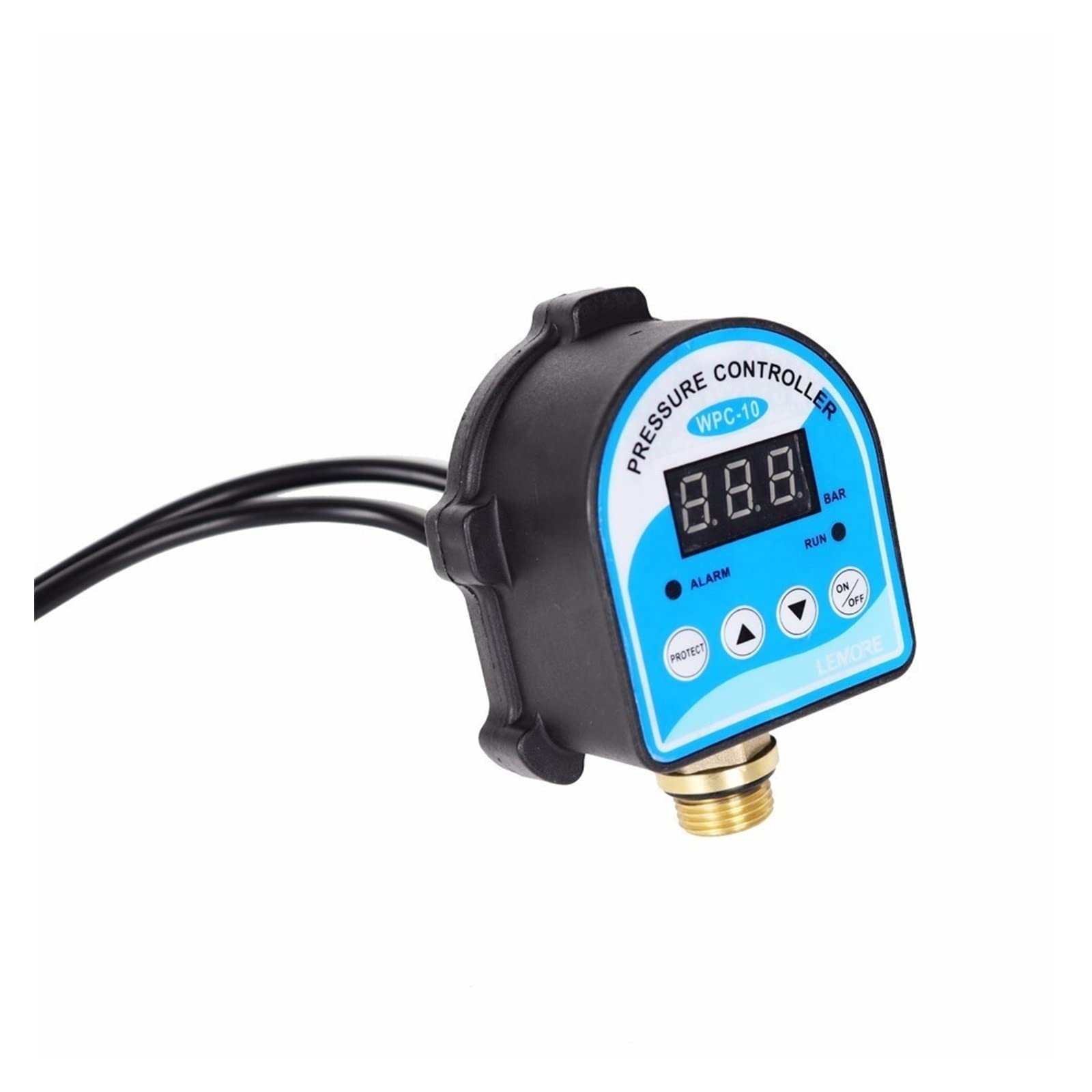 Pompa wspomagająca, Przełącznik kontroli ciśnienia cyfrowy wyświetlacz LED pompa wodna G1/4 G3/8 G1/2 WPC-10, elektroniczny czujnik kontrolera z adapterem(2 Russian)