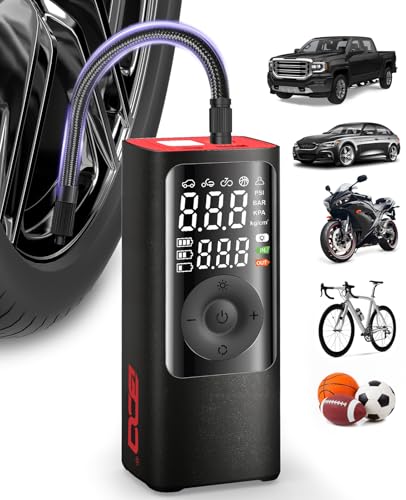 BDO Tire Inflator Portable Air Compressor – 150PSI Air Pump for Car Tires, Cordless Air Compressor with LCD Display, Auto-Off, Bike & Ball Compatible (Style 1)