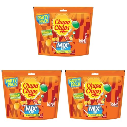 Image of Chupa chups, Mix'Up Watermelon Lollipos Party Pack, 176 /192 Grams (Weight May vary), 16 Pc (Pack of 3)