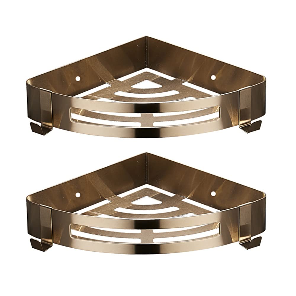 Étagère de douche d'angle sans perçage avec rangement à 2 niveaux pour salle de bain