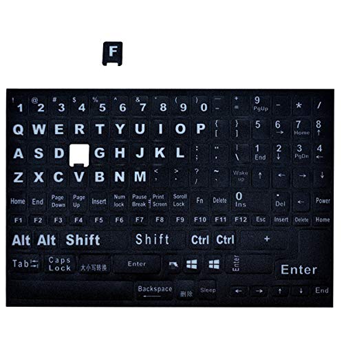 Stickes para teclado en inglés 2 piezas fondo negro letras blancas miniatura 3