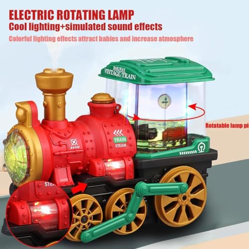 Image of Mashes Bump and Go Action Mist Spraying Electric Steam Engine - The Locomotive Train Toy for Kids with LED Lights, Realistic Engine Sound and Running Train (Smoke Boogy)