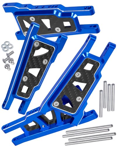 RCMYou Alloy Front Rear Suspension Arm Upgrades Part for 1/10 Slash 4x4 VXL/Rustler 4x4 VXL/Stampede 4x4 VXL/Hoss 4x4 VXL 4wd,4pcs A Arms Hops Up,Navy Blue (More Durable Arm)
